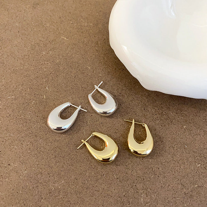 Wholesale Metal earrings with high-end feel, niche retro personality, simple and versatile temperament, earrings and earrings