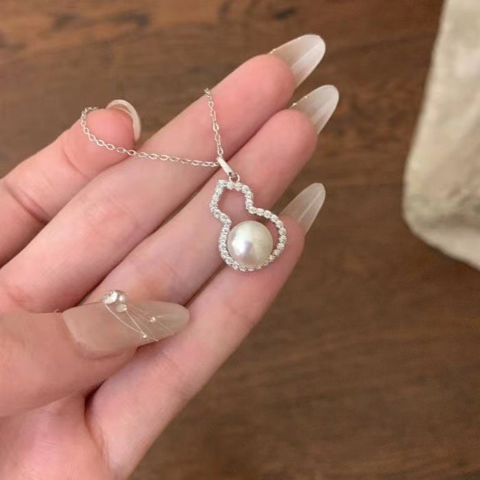 Wholesale Ruyi Pearl Gourd Necklace, Women's Versatile Style, Fashionable, High end, Light Luxury Pendant, Clavicle Chain