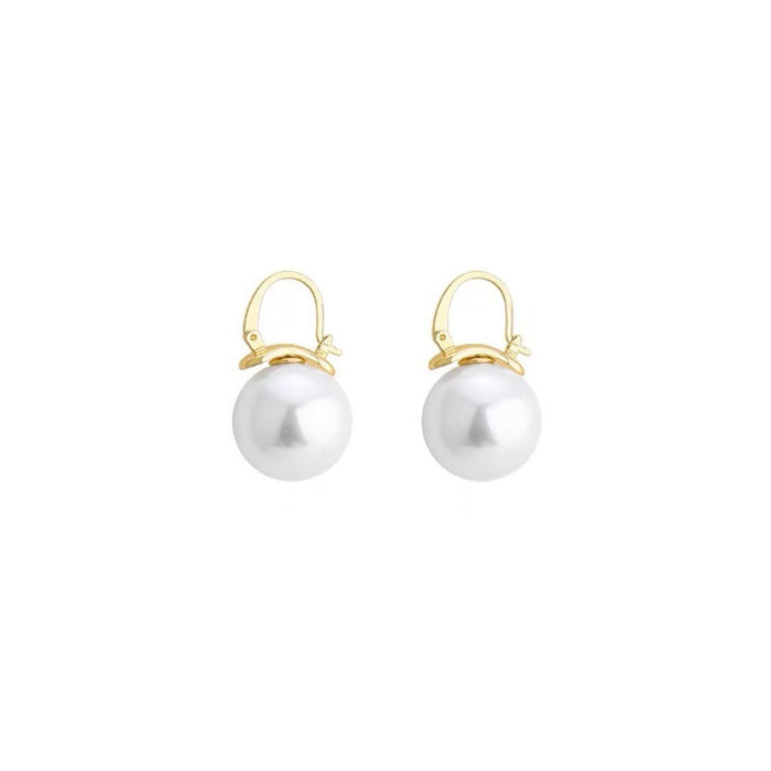 Wholesale Pearl earrings with retro temperament, simple and high-end texture for women, copper ear hooks for earrings
