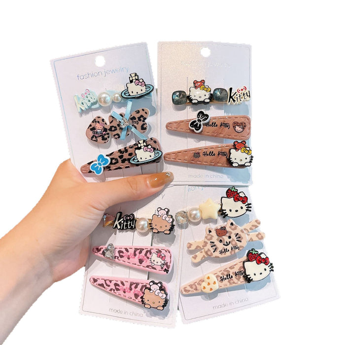 Wholesale Cute leopard print cat hair clip cartoon hairpin