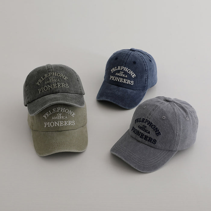 Wholesale American Retro Letter Kids Baseball Cap Navy Blue Sun Hat Fashion Accessory Cute Gift For Boys Girls Boutique Resale