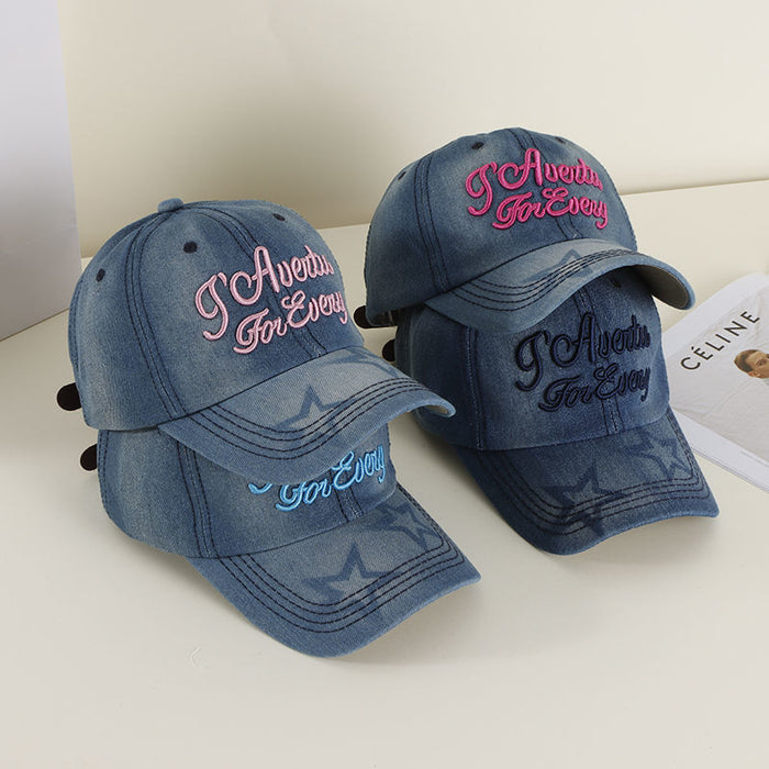 Wholesale Cowboy hat, casual duckbill hat, sun visor hat, embroidered letter versatile hat