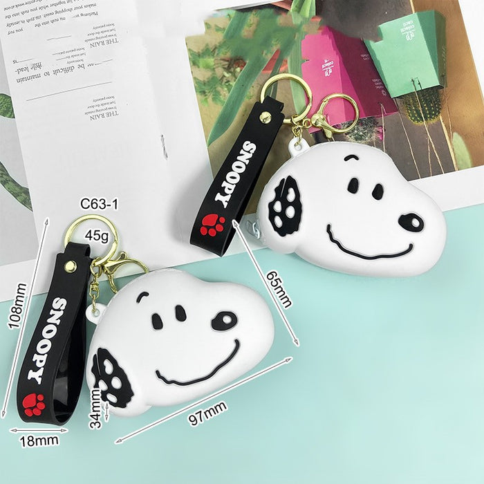 Wholesale  Cartoon Coin Purse Keychain White Dog Key Bag Pendant Men's and Women's Accessories