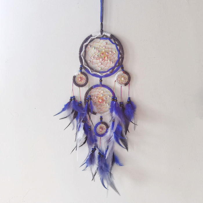 Wholesale Handwoven Iron Dreamcatcher with Feathers Boho Decorative Hanging Ornament