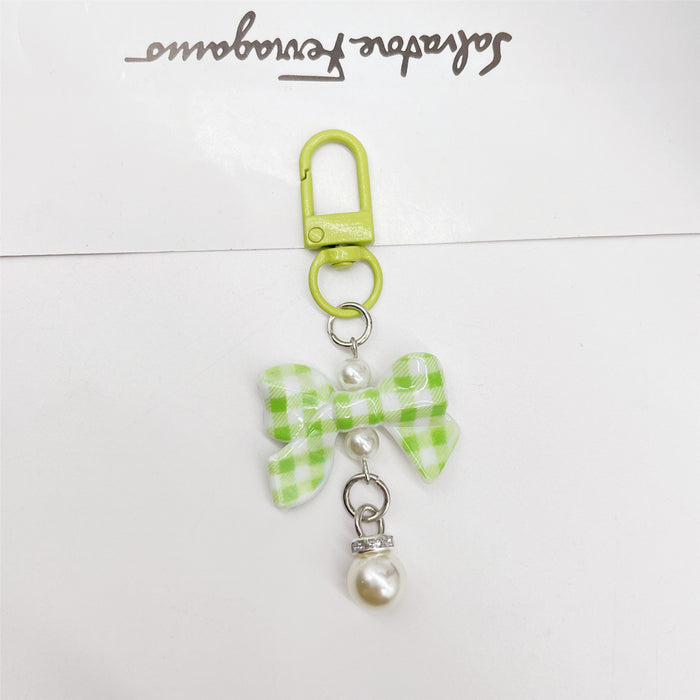 Wholesale Soft Touch Lacquer Bow Keychain Mixed Color Plastic Bag Charm MOQ≥2