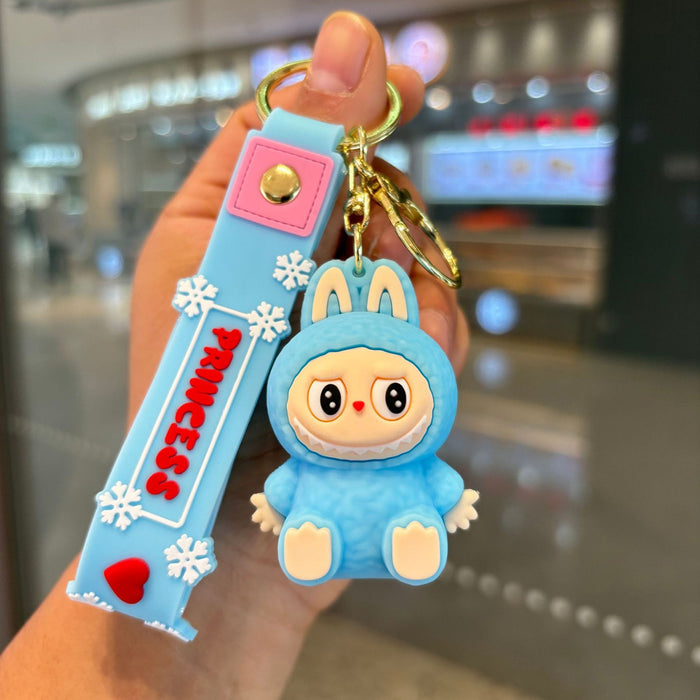 Wholesale Sitting Keychain Little Sheep Cute Three-Dimensional Soft Plastic Doll Small Gift Backpack Pendant