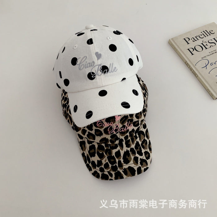 Wholesale Baseball Cap with Fashionable Letter Embroidery and Leopard Print Sunshade Hat