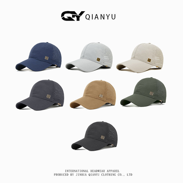 Wholesale  UV-resistant Baseball Cap Women's Sun Hat Men's Sunshade Breathable Quick-drying Duck Tongue Punching Cap
