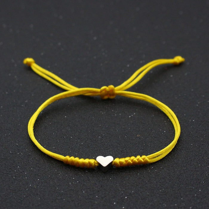 Wholesale Versatile Silver Love Hand Woven Couple Handmade Red Rope Bracelet Heart Bracelets JDC-BT-SX001