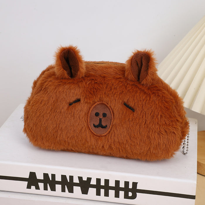 Wholesale Cute cartoon capybara plush pencil case