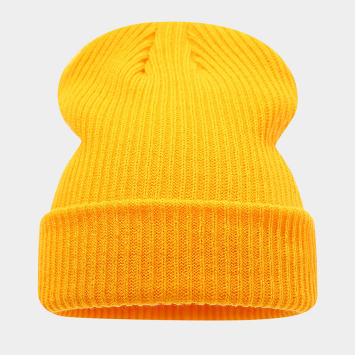 Wholesale Double-striped cuffed pullover warm knitted fashionhat