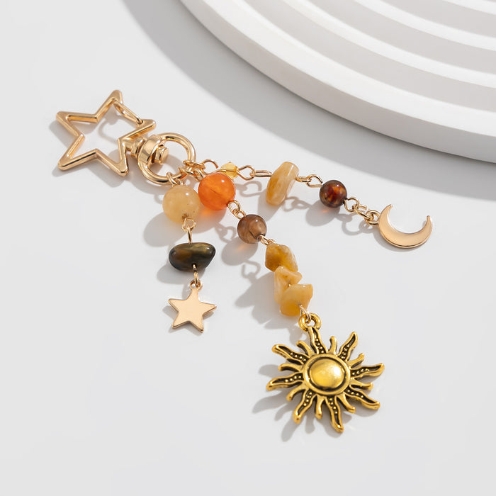 Wholesale Jewelry Creative Color Stone Keychain Alloy Accessories Bag Pendant