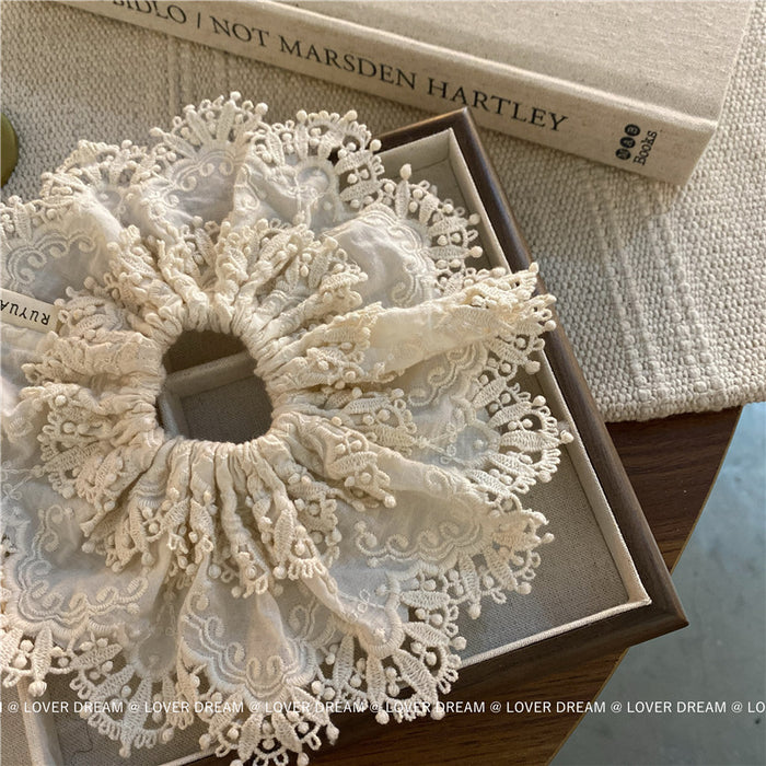 Wholesale New lace lace fabric large headband with high ponytail and versatile hair accessories