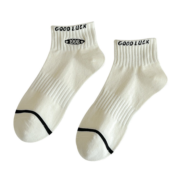 Wholesale Socks, tube socks, versatile embroidery, retro college style, casual, comfortable, breathable, sports socks, short socks, boat socks