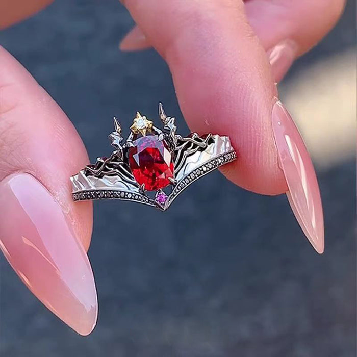 Wholesale Vintage Red Sparkling Diamond Ring