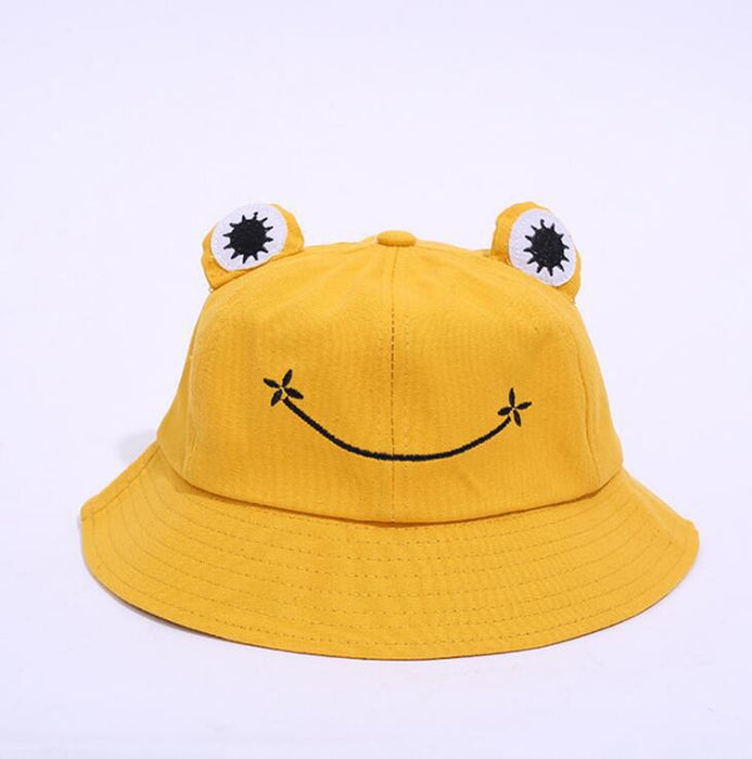 Wholesale  Cartoon Cute Children Adult Frog Fisherman Hat Casual Parent-child Basin Hat Sun Protection Big Eye Hat