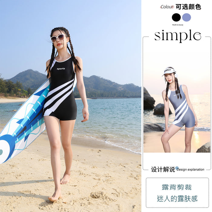 Wholesale One-piece swimsuit, flat angle slim fit, professional sports training, competitive conservative women's swimming suit