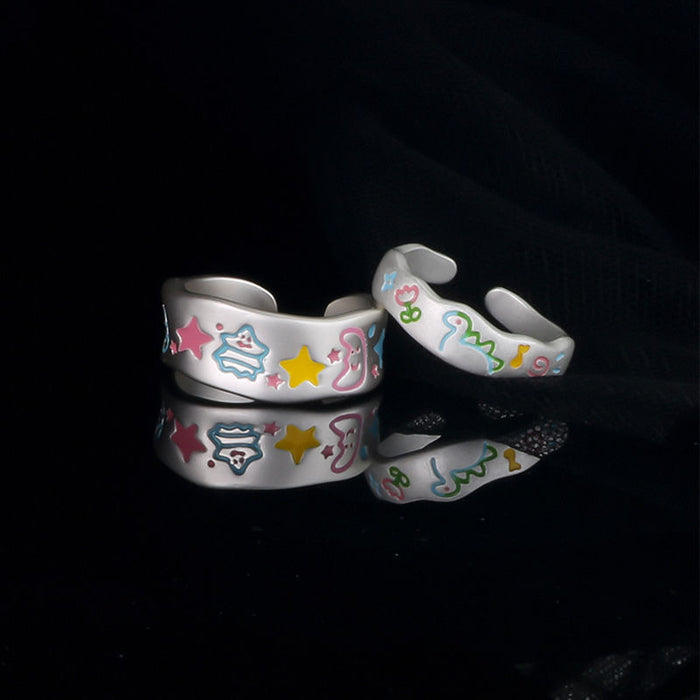 Wholesale Original Design New Pair Ring Three Piece Set Cute, Versatile, and Unique Cartoon Ring