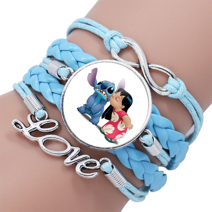 Wholesale Cartoon Braided Multi-layer Gemstone Cowhide Bracelet JDC-BT-NH021