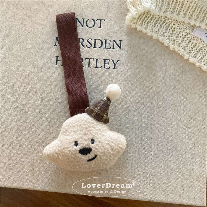 Wholesale Milk Tea Coffee Color Puppy Pendant Keychain Bag Pendant for Women