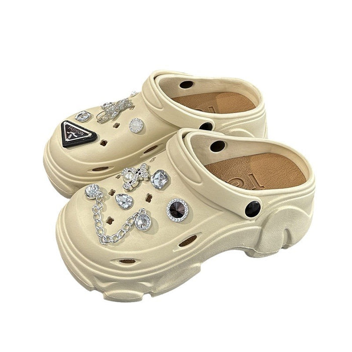Wholesale platform sandals clogs DIY diamond embellished sandals clogs closed toe sandals clogs