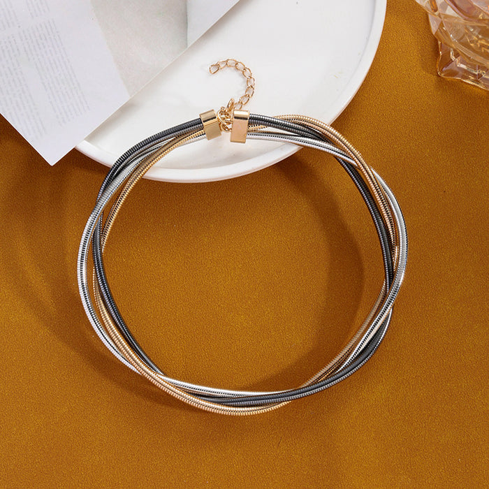 Wholesale New exaggerated multi-layer Fried Dough Twists bracelet New luxury spring chain short