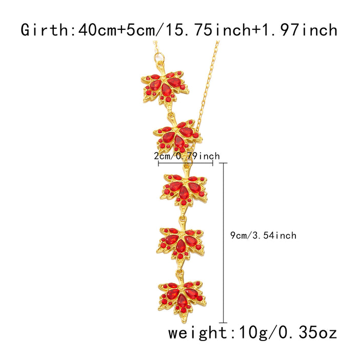 Wholesale  Diamond Maple Leaf Necklace Bracelet Retro Simple Niche Pull Bracelet