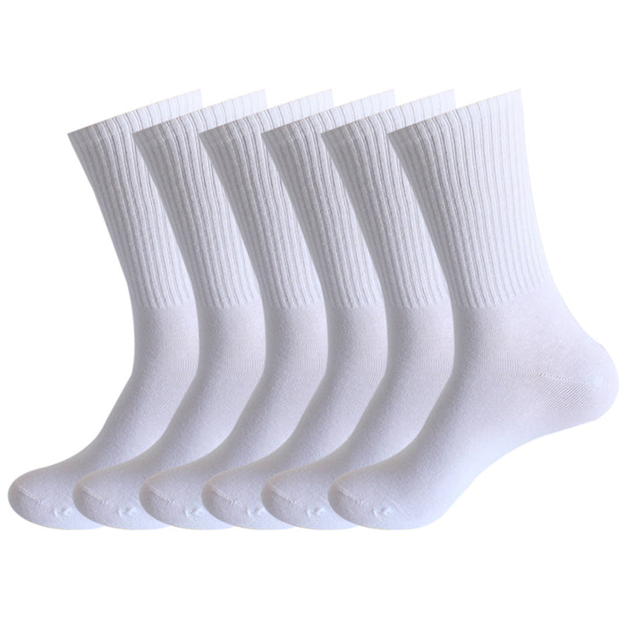 Wholesale High elastic calf socks, running sports socks, plus size solid color mid tube socks