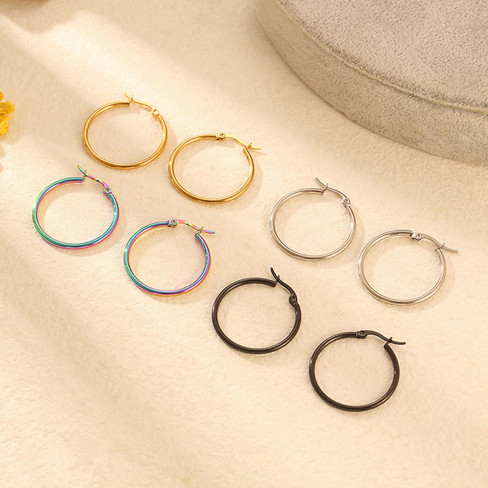 Wholesale Stainless steel circle statement earrings