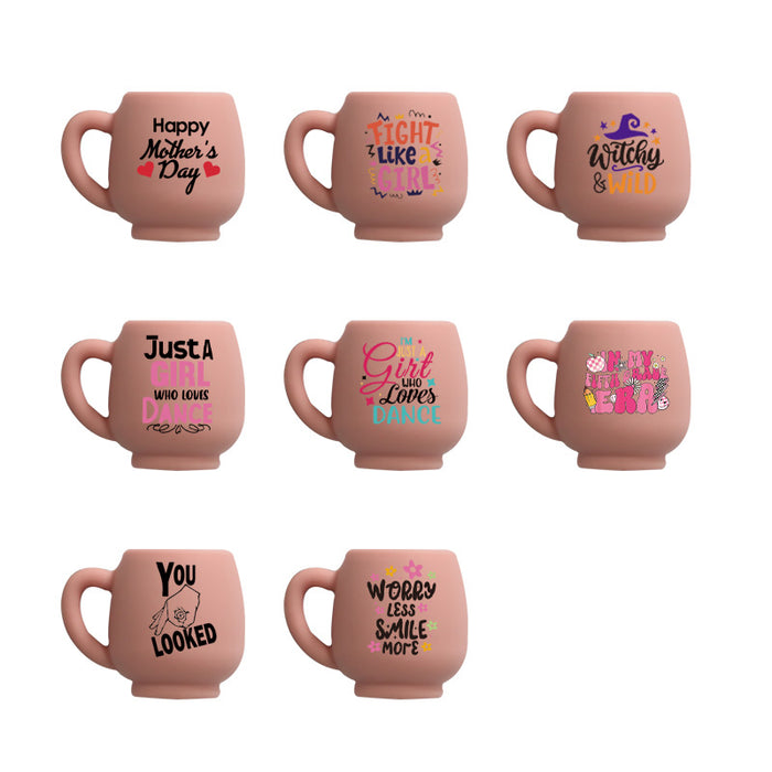 Wholesale 10PCS Mug Silicone Printing Focal Beads JDC-BDS-JZC004