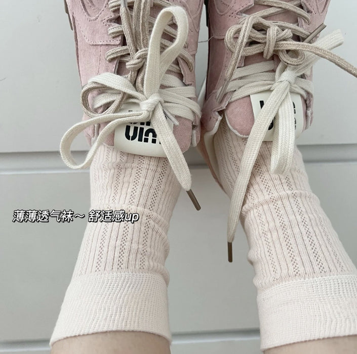 Wholesale Socks, thin mesh breathable stacking socks, super breathable and versatile mid tube socks