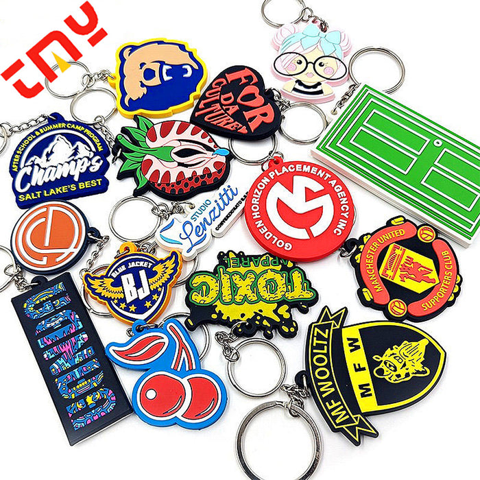 Wholesale Creative PVC soft rubber keychain making cute cartoon pendant keychain small pendant