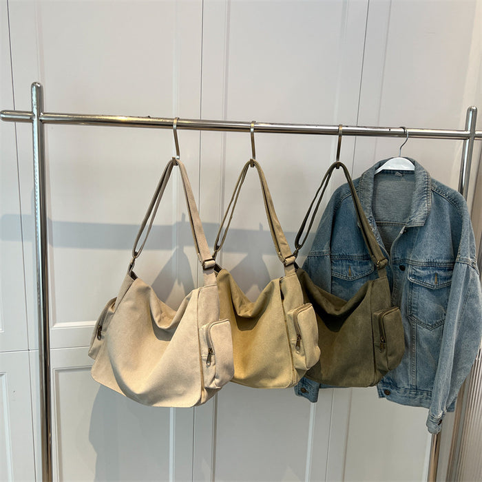 Wholesale Canvas Simple Tote Bag for Women Fashion Shoulder Crossbody Bag