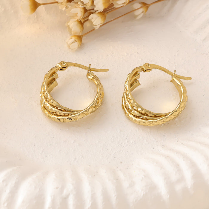 Wholesale New high-end stainless steel earrings, fashionable and versatile, with a minimalist and niche style
