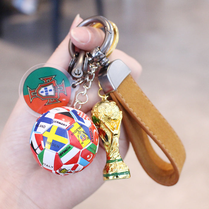 Wholesale Football Acrylic Car Keychain Pendant Gift for Fans