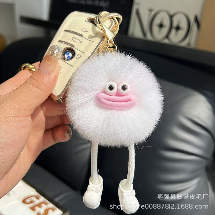 Wholesale Cute car keychain pendant plush ball bag ornament