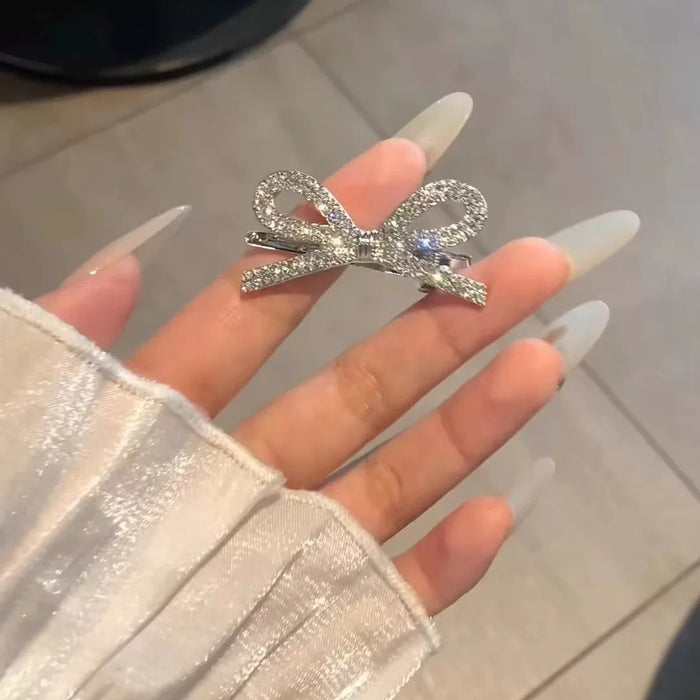 Wholesale Super Flash Rhinestone Bow Hairpin Side Clip Hairpin Clip Head Jewelry