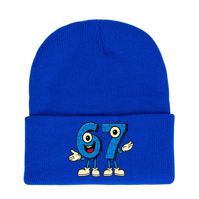 Wholesale Letter pattern knitted hat wool hat warm hat