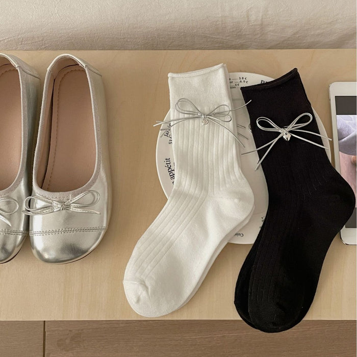 Wholesale Love pendant bow socks pile socks