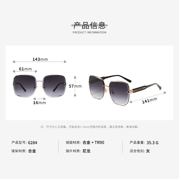 Wholesale Sunglasses Box Sunglasses Fashionable Frameless Diamond Cutting Edge