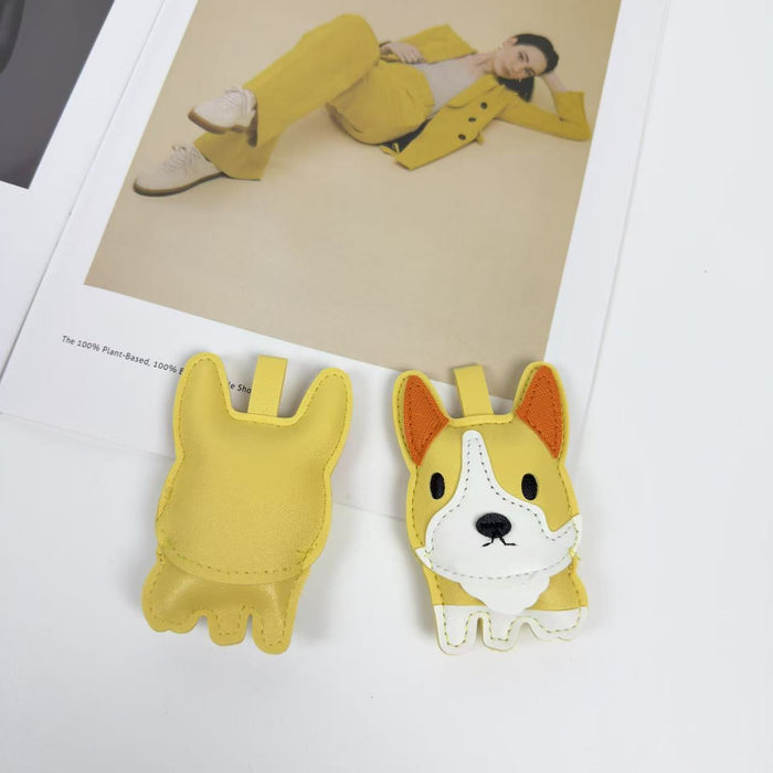 Wholesale Pu Leather Cute Corgi Car Keychain Pendant Classic Bag Pendant