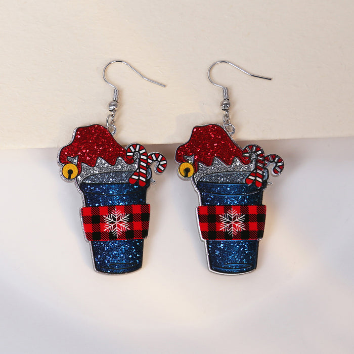 Wholesale  gloves snowman design acrylic earrings