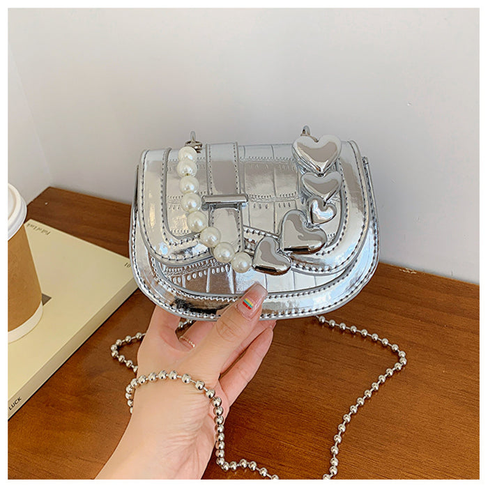 Wholesale Mini small bag, high-end texture diagonal bag, fashionable glossy chain shoulder bag