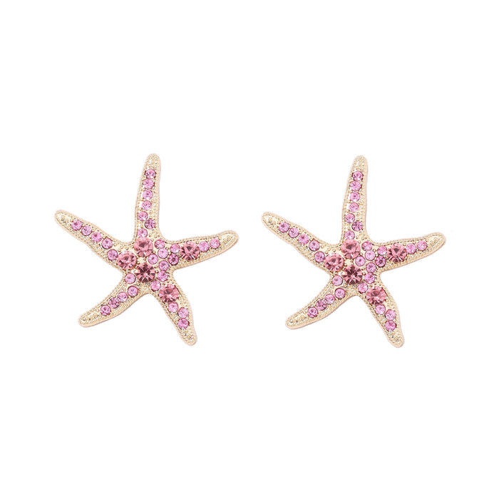 Wholesale Rhinestones Starfish Earrings JDC-ES-YueLi002