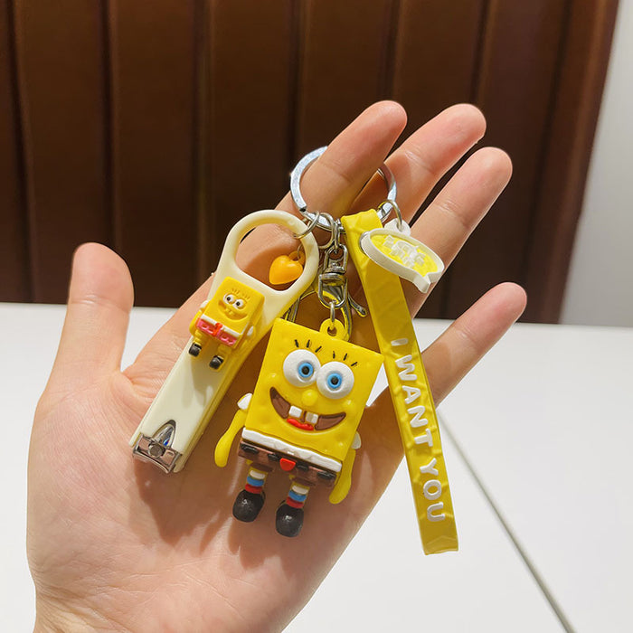 Wholesale  Silicone Doll Spaceman Keychain Pendant Bag  Nail Clipper Ear Digging Spoon Keychain