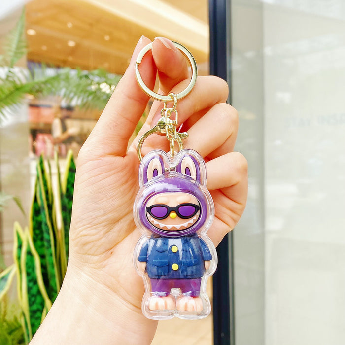 Wholesale Cute cartoon keychains with transparent acrylic shell