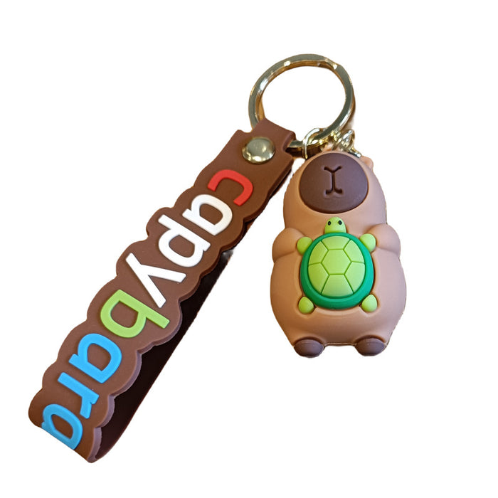 Wholesale Cartoon Keychain Internet Celebrity Cute Capybara Doll Children' s School Bag Pendant Car Key Chain Accessories
