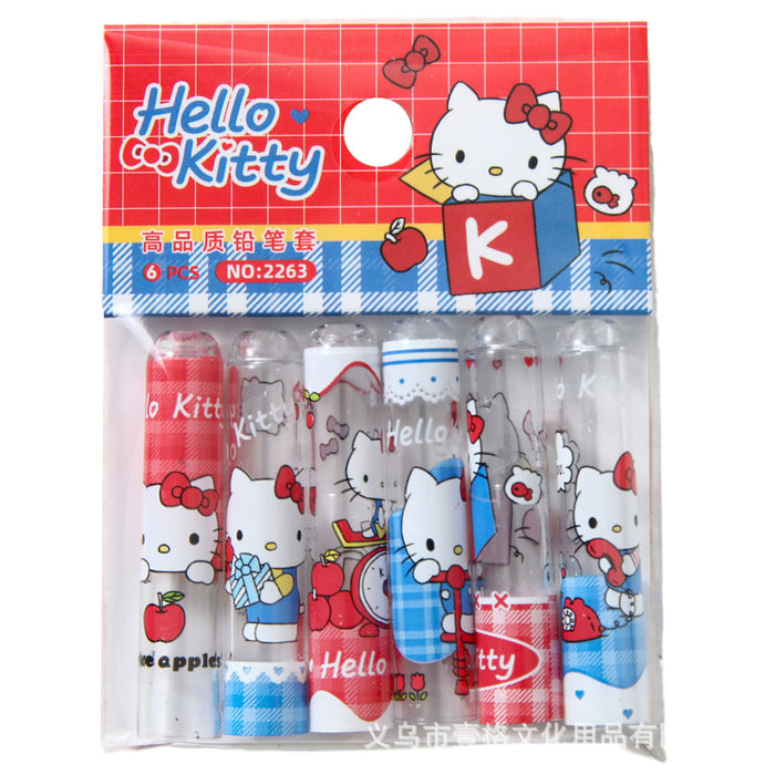 Wholesale 6pcs/set Cute Transparent Pencil Cap Protectors