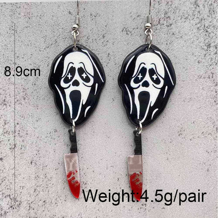 Wholesale  jewelry candy basket Denim ghost face acrylic earrings cross-border jewelry