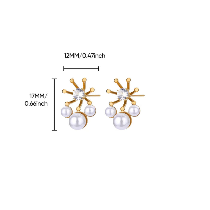 Wholesale geometric cross earrings light luxury diamond earrings 18K gold plated earrings